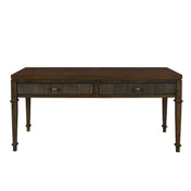 Coffee Table with 2 Drawers in Dark Brown Wood Veneer