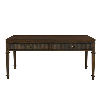 Coffee Table with 2 Drawers in Dark Brown Wood Veneer