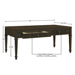 Coffee Table with 2 Drawers in Dark Brown Wood Veneer
