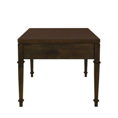 Coffee Table with 2 Drawers in Dark Brown Wood Veneer