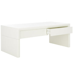 Coffee Table with 2 Drawers, Ivory Gloss Finish