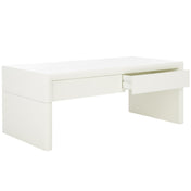 Coffee Table with 2 Drawers, Ivory Gloss Finish