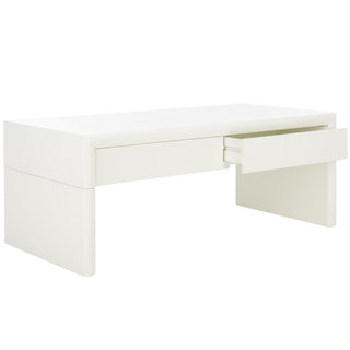 Coffee Table with 2 Drawers, Ivory Gloss Finish