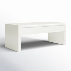 Coffee Table with 2 Drawers, Ivory Gloss Finish