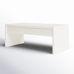 Coffee Table with 2 Drawers, Ivory Gloss Finish