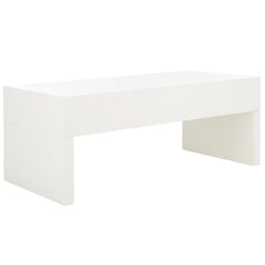 Coffee Table with 2 Drawers, Ivory Gloss Finish