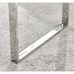 Coffee Table with Clear Tempered Glass Top and Chrome Steel Base