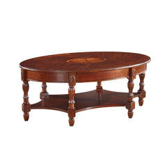 Coffee Table with Drawer and Shelf in Walnut Solid Wood