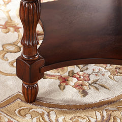 Coffee Table with Drawer and Shelf in Walnut Solid Wood