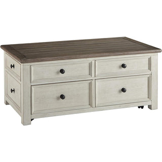 Coffee Table with Lift Top and 4 Drawers in Solid and Manufactured Wood