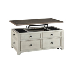 Coffee Table with Lift Top and 4 Drawers in Solid and Manufactured Wood