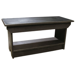 Coffee Table with Open Lower Tier, Black Solid Pine