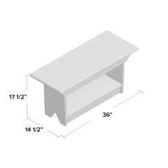 Coffee Table with Open Lower Tier, Black Solid Pine