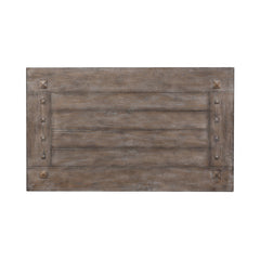 Coffee Table with Open Shelf and Casters, Gravel Top with White Base