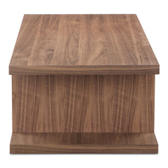 Coffee Table with Open Shelves in Brown Walnut Finish