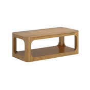 Coffee Table with Shelf, Solid Pine, 48 in, Pecan