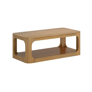 Coffee Table with Shelf, Solid Pine, 48 in, Pecan