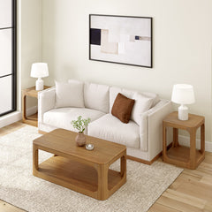 Coffee Table with Shelf, Solid Pine, 48 in, Pecan