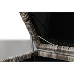 Coffee Table with Storage, Aluminum Frame with Glass Top, Gray