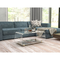 Coffee Table with Storage, Clear Acrylic Top