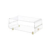 Coffee Table with Storage, Clear Acrylic Top