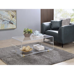 Coffee Table with Storage, Clear Acrylic Top