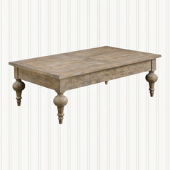 Coffee Table with Storage Drawers, Gray Wood