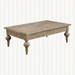 Coffee Table with Storage Drawers, Gray Wood
