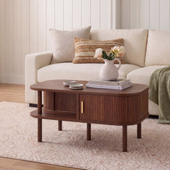 Coffee Table with Storage in Solid and Manufactured Wood