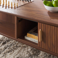 Coffee Table with Storage in Solid and Manufactured Wood