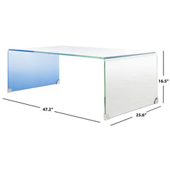 Coffee Table with Tempered Glass Top and Glass Base