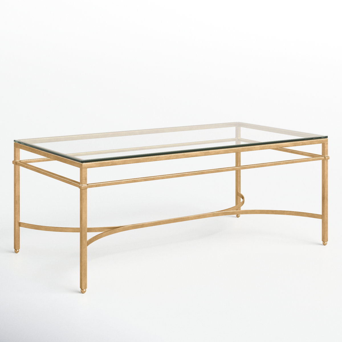 Coffee Table with Tempered Glass Top and Gold Base