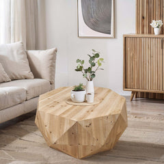 Coffee Table, Wood Construction in Natural