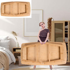 Collapsible Rectangular Coffee Table with Natural Top