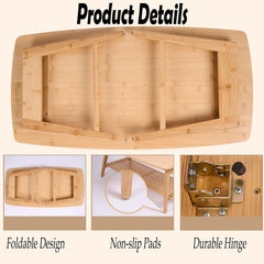 Collapsible Rectangular Coffee Table with Natural Top