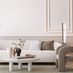Column Floor Lamp, 2-Light Steel Base in Matte Black with Linen Shade
