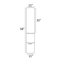 Column Floor Lamp, Walnut Base with White Drum Shade