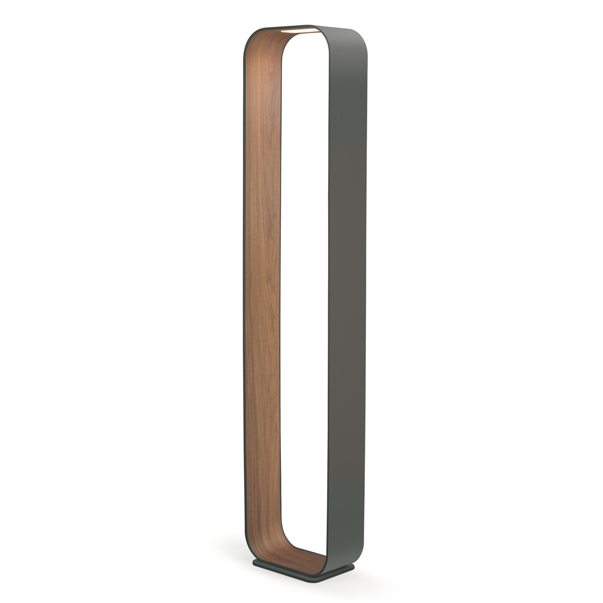 Column Floor Lamp with Integrated LED in Graphite and Walnut