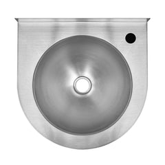 Commercial Wall Mount Wash Basin, Single Bowl in Brushed Stainless Steel