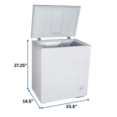 Compact Chest Freezer, 5 Cu. Ft., Adjustable Temperature Control, White