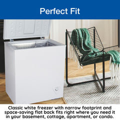 Compact Chest Freezer, 5 Cu. Ft., Adjustable Temperature Control, White