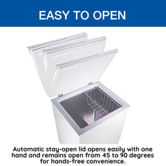 Compact Chest Freezer, 5 Cu. Ft., Adjustable Temperature Control, White