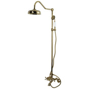 Complete Shower System, Diverter, Slide Bar, Wall Mount, Polished Brass