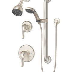 Complete Shower System, Origins, Pressure Balanced, Wall Mount, Satin Nickel