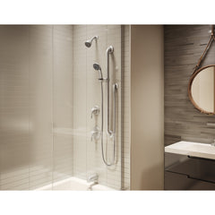 Complete Shower System, Origins, Pressure Balanced, Wall Mount, Satin Nickel