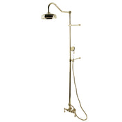Complete Shower System, Vintage, Wall Mount, Rain, Hand Shower, Polished Brass