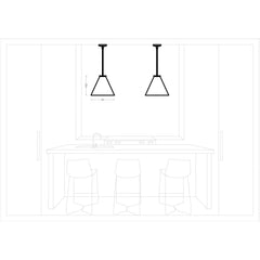 Cone Pendant Light, Clear Glass Shade with Brushed Nickel Metal Frame