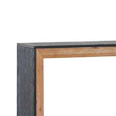 Console, 59 in Wide, Black Top with Natural Wood Base