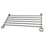 Console Leg Storage Shelf, Fauceture, Stainless Steel and Brass in Brushed Nickel