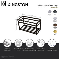 Console Sink Base, Commercial in Brushed Nickel